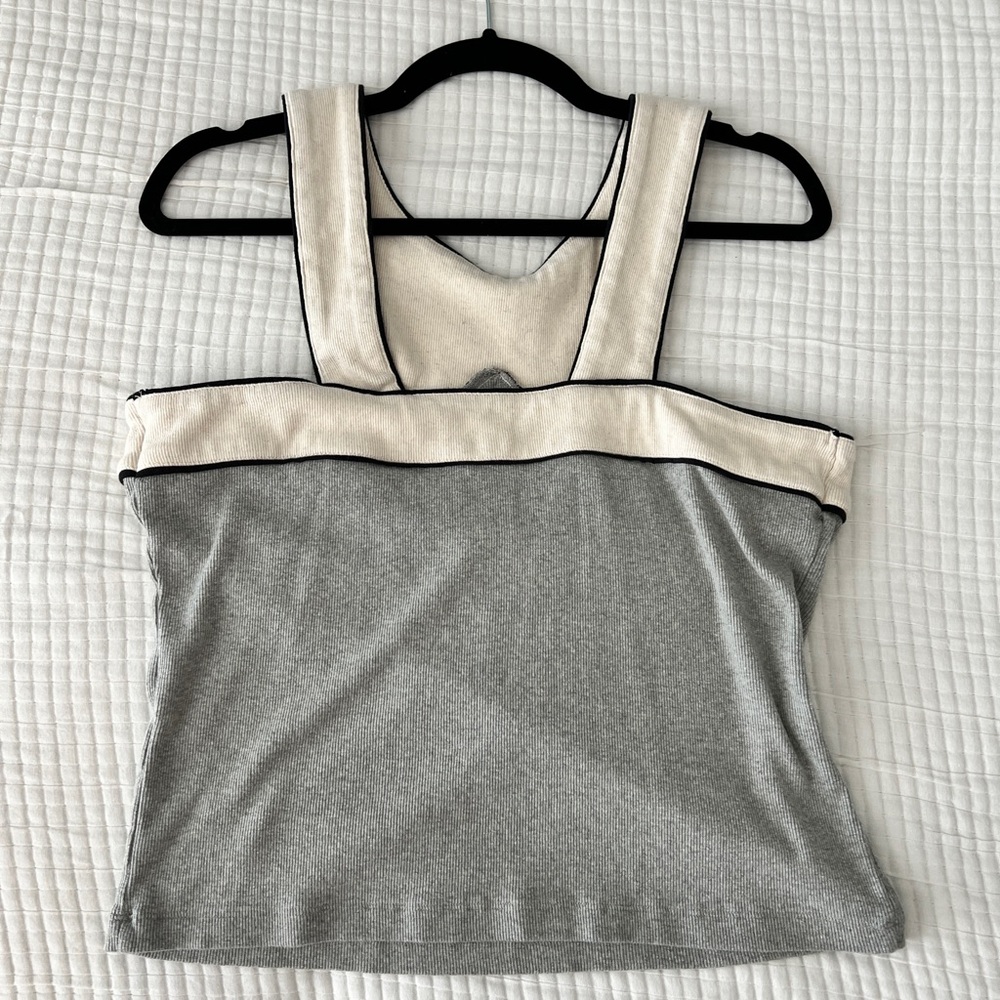 Maeve Two-Tone Gray and Cream Top - Picture 5 of 6